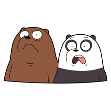 We Bare Bears Shocked Panda and Grizzly Sticker