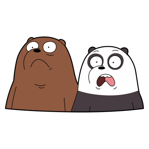 We Bare Bears Shocked Panda and Grizzly Sticker