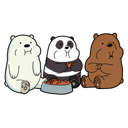 We Bare Bears Eating Sticker - Sticker Mania