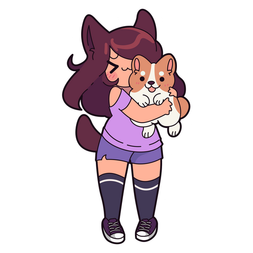 here is a Aphmau and Jet The Corgi Dorgi Sticker from the Youtubers collection for sticker mania