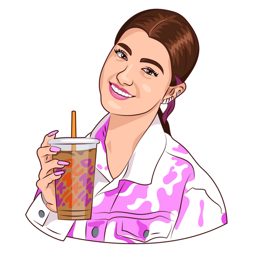 here is a Charli D'Amelio Dunkin' Drink Sticker from the Youtubers collection for sticker mania