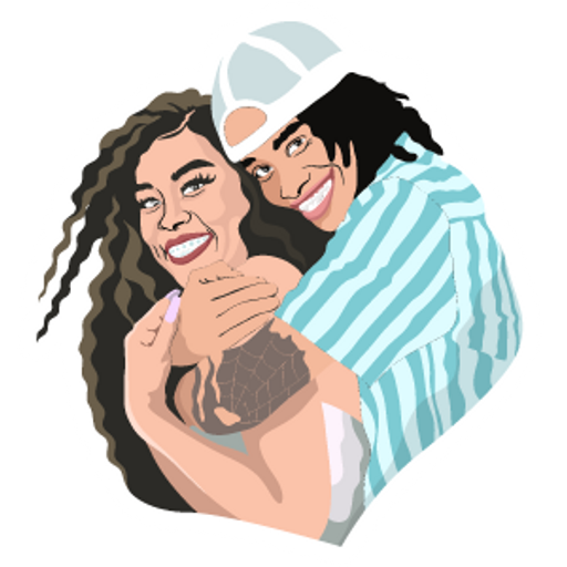 here is a Jazz and Tae Hugs Sticker from the Youtubers collection for sticker mania
