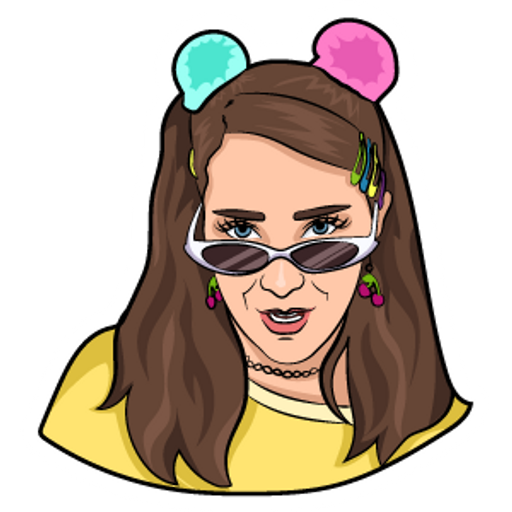 here is a Jenna Marbles Sunglasses from the Youtubers collection for sticker mania