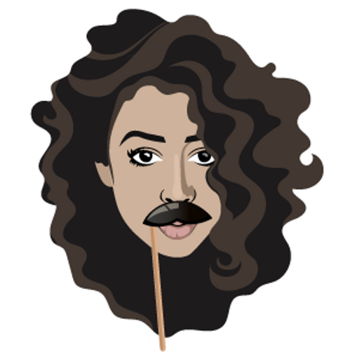 here is a Liza Koshy with Fake Mustache Sticker from the Youtubers collection for sticker mania