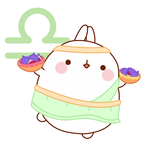 here is a Libra Zodiac Molang Sticker from the Zodiac Signs collection for sticker mania