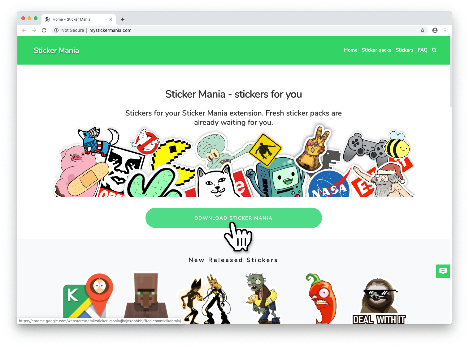 How to install Sticker Mania browser extension?